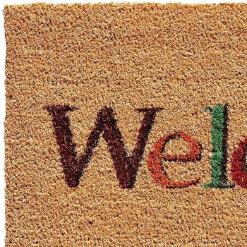 24" X 36" Natural And Brown Fall Welcome Outdoor Coir Door Mat