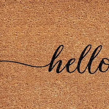 17" X 29" Brown And Natural Fall Hello Fall Outdoor Coir Door Mat