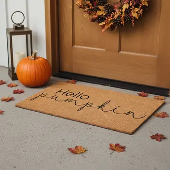 24" X 36" Natural And Brown Fall Outdoor Coir Door Mat