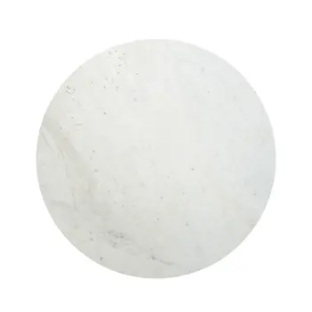 37" White and Black Genuine Marble and Iron Round Coffee Table