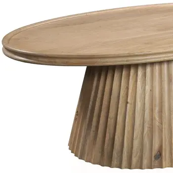 48" Brown Solid Wood Round Solid Coffee Table