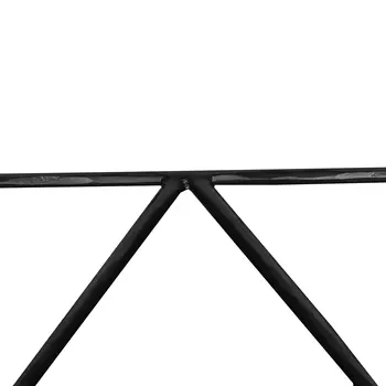 36" White and Black Genuine Marble and Iron Console Table