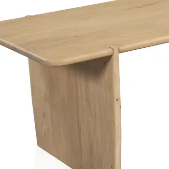 80" Brown Solid Wood Pedestal Base Dining Table