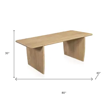 80" Brown Solid Wood Pedestal Base Dining Table