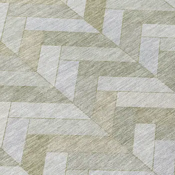 8' Taupe And Beige Round Geometric Washable Indoor Outdoor Area Rug