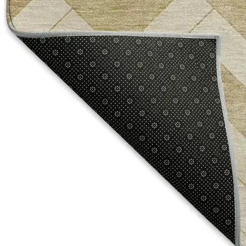 10' X 14' Wheat And Beige Geometric Washable Indoor Outdoor Area Rug