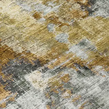 8' Khaki Beige And Taupe Round Abstract Washable Indoor Outdoor Area Rug