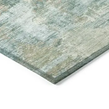 5' X 8' Sage And Gray Abstract Washable Indoor Outdoor Area Rug