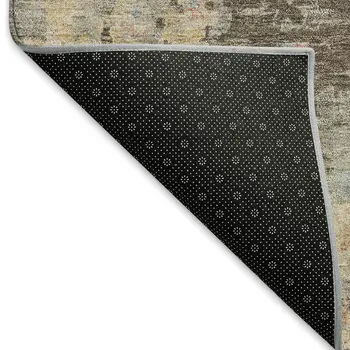 9' X 12' Chocolate And Beige Floral Washable Indoor Outdoor Area Rug