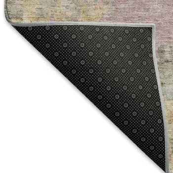 3' X 5' Pink Beige And Gray Floral Washable Indoor Outdoor Area Rug