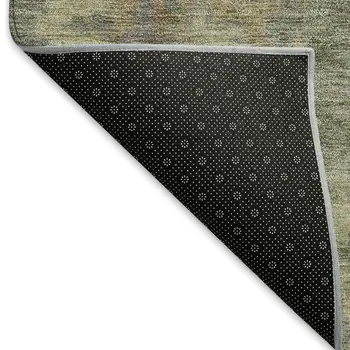 8' X 10' Sage And Beige Floral Washable Indoor Outdoor Area Rug