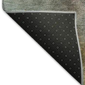 5' X 8' Beige And Gray Abstract Washable Indoor Outdoor Area Rug