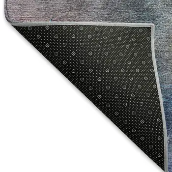 10' X 14' Blue Green And Purple Abstract Washable Indoor Outdoor Area Rug