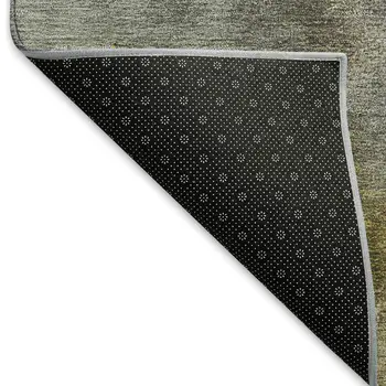 5' X 8' Pewter And Gray Abstract Washable Indoor Outdoor Area Rug