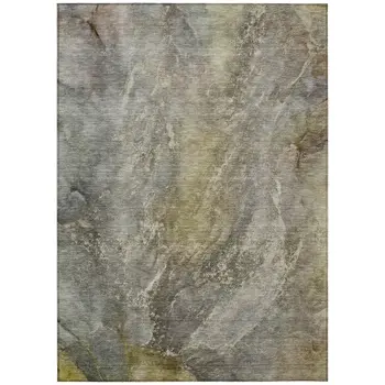 10' X 14' Pewter And Gray Abstract Washable Indoor Outdoor Area Rug