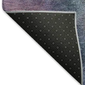3' X 5' Blue Gray And Green Abstract Washable Indoor Outdoor Area Rug