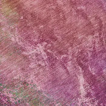 8' Blush Green And Purple Round Abstract Washable Indoor Outdoor Area Rug