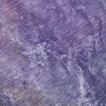 8' Purple And Green Round Abstract Washable Indoor Outdoor Area Rug