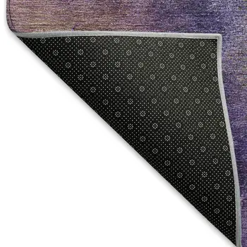 8' X 10' Purple And Green Abstract Washable Indoor Outdoor Area Rug