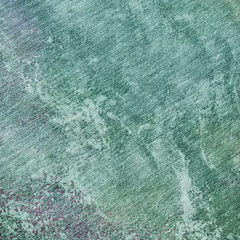 9' X 12' Teal Blue Green And Purple Abstract Washable Indoor Outdoor Area Rug