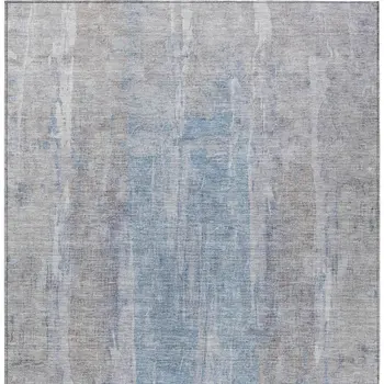 10' X 14' Beige And Blue Abstract Washable Indoor Outdoor Area Rug