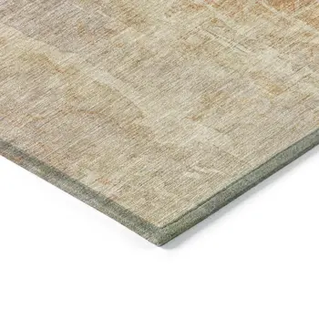 5' X 8' Khaki And Beige Abstract Washable Indoor Outdoor Area Rug