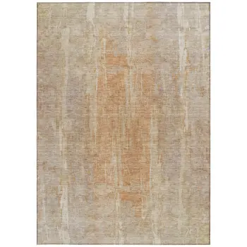 8' X 10' Khaki And Beige Abstract Washable Indoor Outdoor Area Rug
