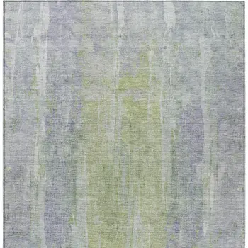 3' X 5' Plum And Green Abstract Washable Indoor Outdoor Area Rug