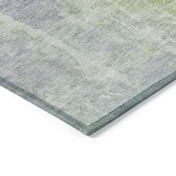 5' X 8' Plum And Green Abstract Washable Indoor Outdoor Area Rug