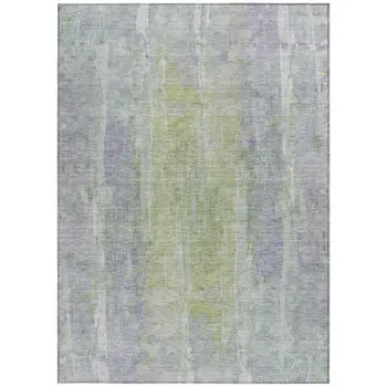 9' X 12' Plum And Green Abstract Washable Indoor Outdoor Area Rug