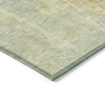 3' X 5' Sage And Copper Abstract Washable Indoor Outdoor Area Rug
