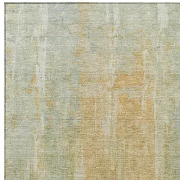 8' X 10' Sage And Copper Abstract Washable Indoor Outdoor Area Rug