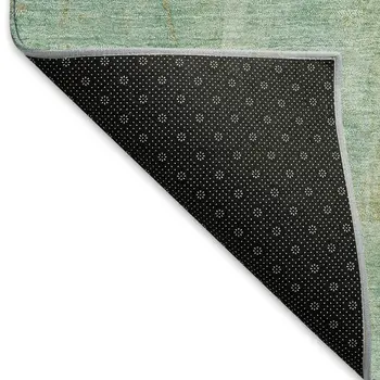 10' X 14' Teal Blue And Copper Abstract Washable Indoor Outdoor Area Rug