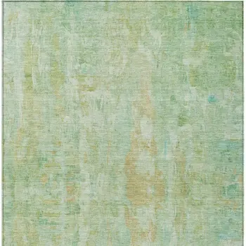 8' X 10' Fern Green And Copper Abstract Washable Indoor Outdoor Area Rug