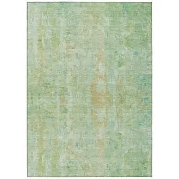 8' X 10' Fern Green And Copper Abstract Washable Indoor Outdoor Area Rug
