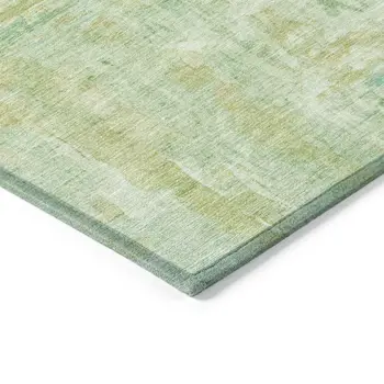 8' X 10' Fern Green And Copper Abstract Washable Indoor Outdoor Area Rug