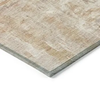 8' X 10' Beige And Salmon Abstract Washable Indoor Outdoor Area Rug