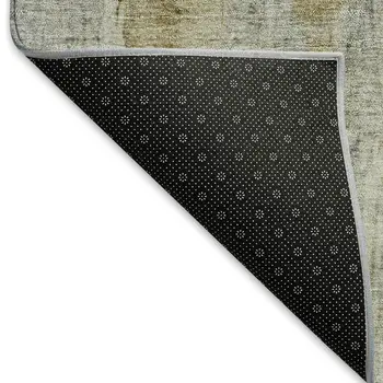 3' X 5' Pewter And Gray Abstract Washable Indoor Outdoor Area Rug