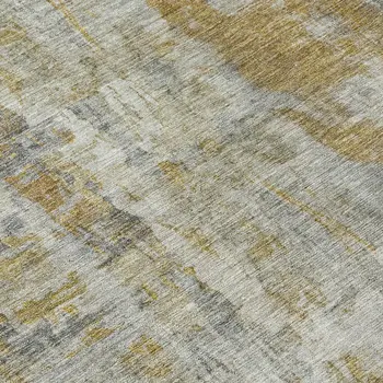 8' Pewter And Gray Round Abstract Washable Indoor Outdoor Area Rug