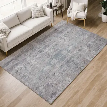 5' X 8' Taupe And Gray Abstract Washable Indoor Outdoor Area Rug