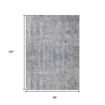 8' X 10' Taupe And Gray Abstract Washable Indoor Outdoor Area Rug
