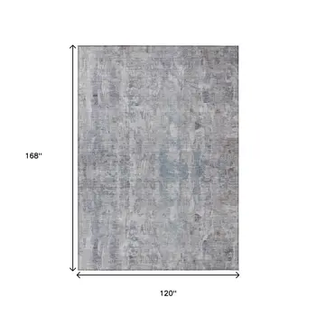 10' X 14' Taupe And Gray Abstract Washable Indoor Outdoor Area Rug