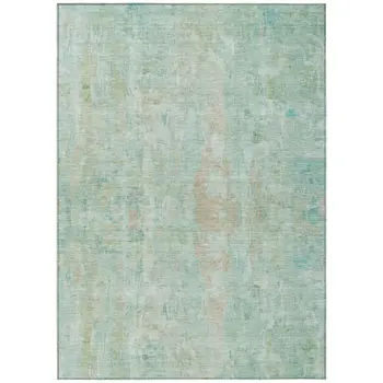5' X 8' Turquoise And Copper Abstract Washable Indoor Outdoor Area Rug
