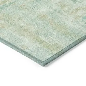 5' X 8' Turquoise And Copper Abstract Washable Indoor Outdoor Area Rug