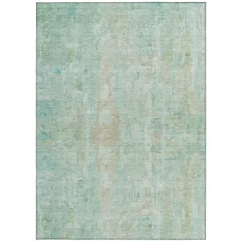 8' X 10' Turquoise And Copper Abstract Washable Indoor Outdoor Area Rug