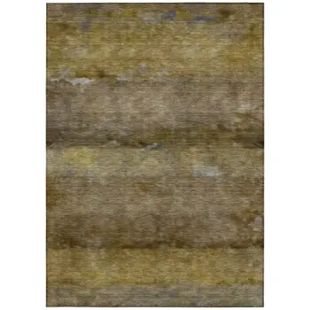 3' X 5' Brown And Taupe Abstract Washable Indoor Outdoor Area Rug