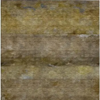 3' X 5' Brown And Taupe Abstract Washable Indoor Outdoor Area Rug