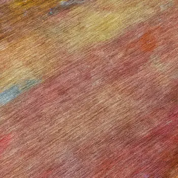 8' Orange Blush And Yellow Round Abstract Washable Indoor Outdoor Area Rug