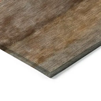 5' X 8' Khaki And Brown Abstract Washable Indoor Outdoor Area Rug