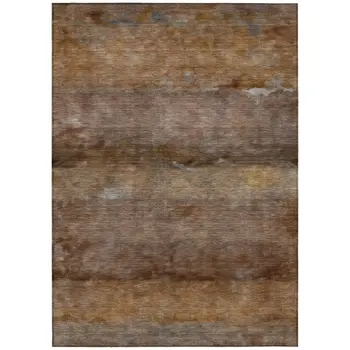 8' X 10' Khaki And Brown Abstract Washable Indoor Outdoor Area Rug